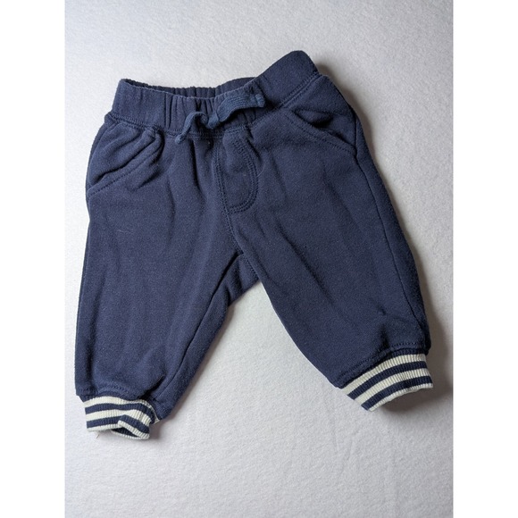 Gymboree Other - Gymboree Baby Boy Navy Blue Fleece Jogger Pants Striped Cuffs 3-6 Months